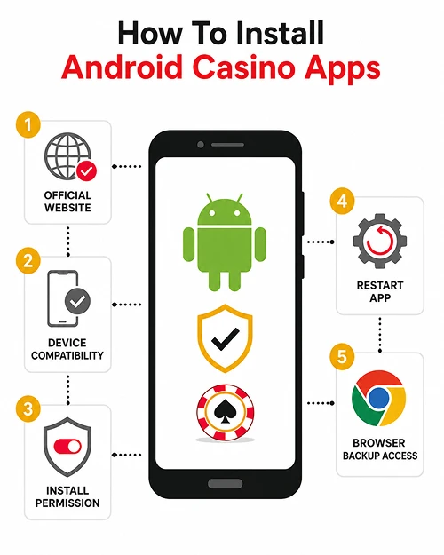 Android casino installation flow