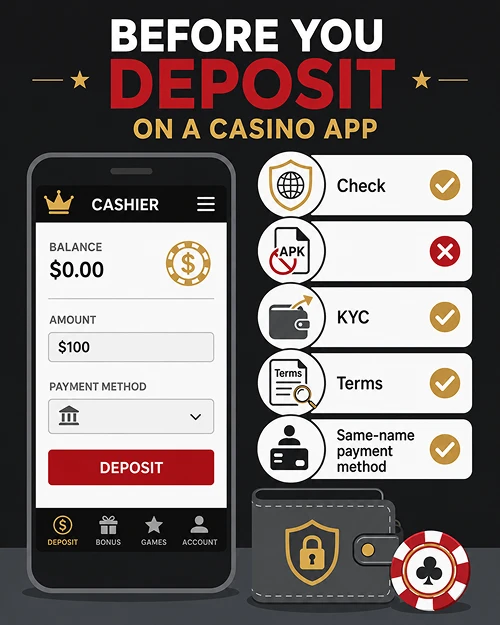Real money casino deposit check